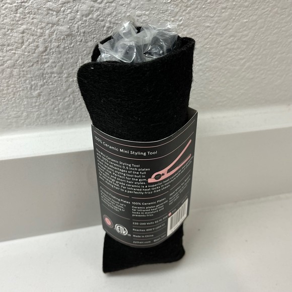 PYT Hair Pink Mini Ceramic Styling Tool Flat Iron Travel - Picture 4 of 6